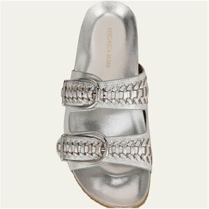 Veronica  Beard paige metallic Duo buckle Strap Sandals size 6
